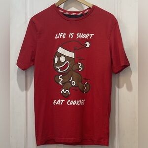 LFTMAN “Life is Short Eat Cookies” Gingerbread Cookie Red Short Sleeve Tee EUR M